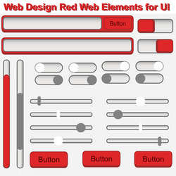 Flat ui web design elements set - icons buttons Vector Image
