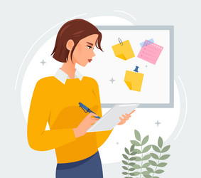making notes with pen in notebook concept vector