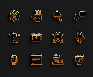 set line robot computer api interface humanoid vector