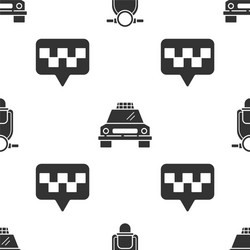 set scooter taxi car and map pointer vector image