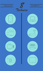 unique thin line icons set of computer hardware vector image
