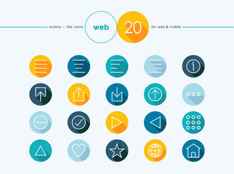 Flat Web Icons - Outline Style vector image