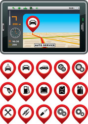 gps navigator with the pointer autoservice vector