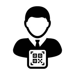 Digital id icon avatar with qr code for biometric vector