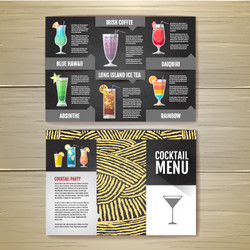 Flat cocktail menu concept design vector