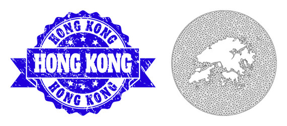 network mesh circle inverted map hong kong vector