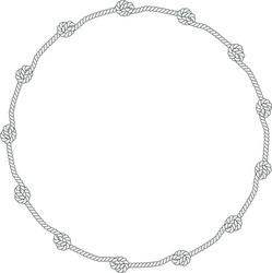 Round rope frame isolated on white background Vector Image