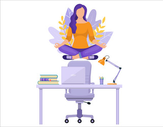 Businesswoman doing yoga vector