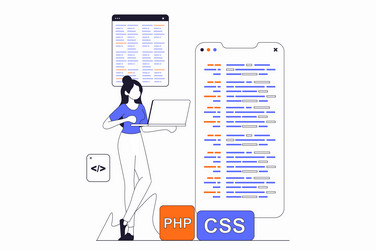 Coding and App Development vector image