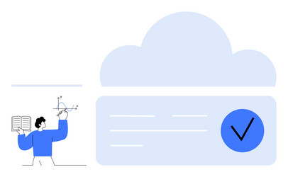 data analysis with cloud storage and validation vector image