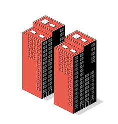 isometric 3d module block district part vector image