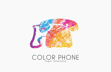 Phone logo color design creative vector