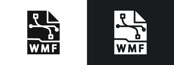 wmf file document icon linear graphics set vector image