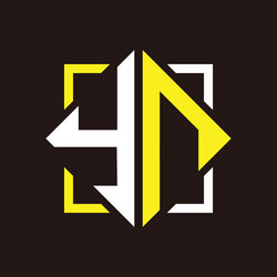 y n initials quadrangle monogram with square vector image