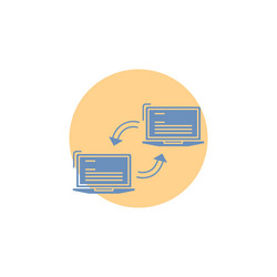 computer connection link network sync glyph icon vector