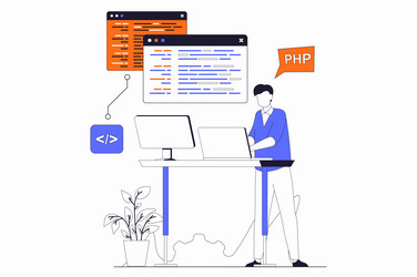 development and programming concept with people vector image