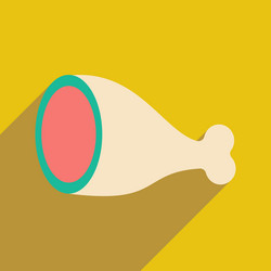 flat with shadow icon and mobile application ham vector image