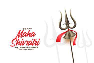 happy maha shivratri festival greeting Vector Image
