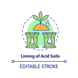 Liming of acid soils concept icon vector