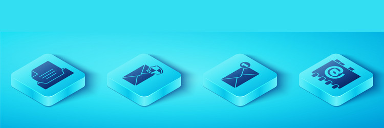 Set isometric drawer with document envelope vector