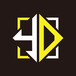 y o initials quadrangle monogram with square vector image