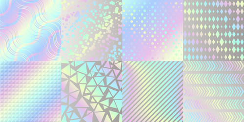 Abstract creative holographic gradient texture set vector