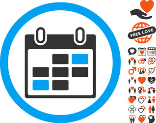 calendar days icon with dating bonus vector