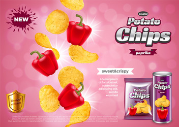 Chips ads 3d and packaging vector