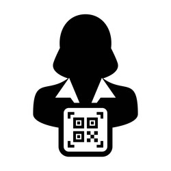 digital id icon avatar with qr code for biometric vector image