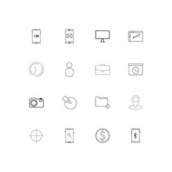 internet of things linear thin icons set outlined vector image