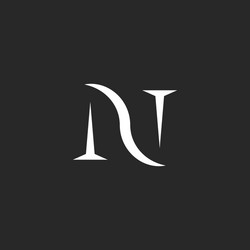 Nk monogram logo with a sharp shield style Vector Image