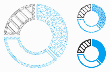 Pie chart mesh network model and triangle vector