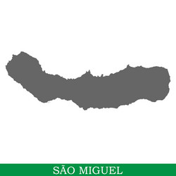 Sao Miguel Island Map Vector Image