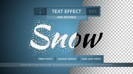 snowstorm - editable text effect font style vector image