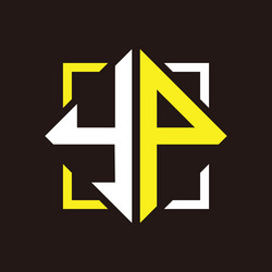 y p initials quadrangle monogram with square vector image