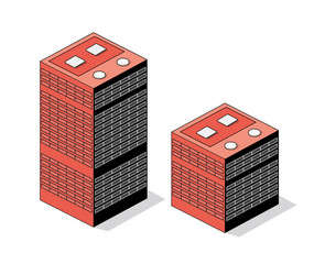 isometric 3d module block district part vector image