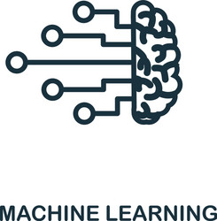 machine learning icon outline style thin line vector image