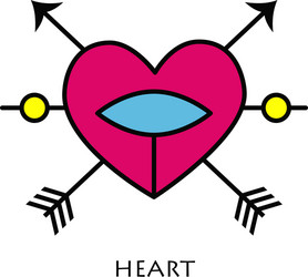 red heart with arrows vector