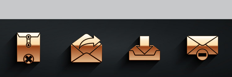 set delete envelope outgoing mail download inbox vector image
