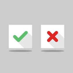 check and wrong marks tick cross vector image