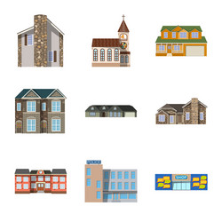 design of building and front symbol set vector image