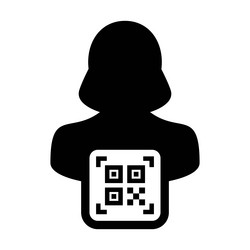 digital id icon avatar with qr code for biometric vector image