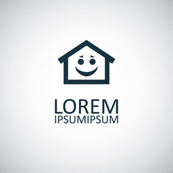 home smile icon for web and ui on white background vector image
