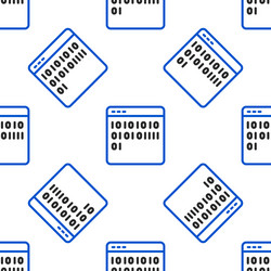 line binary code icon isolated seamless pattern vector image
