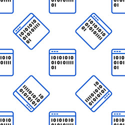 Line binary code icon isolated seamless pattern vector