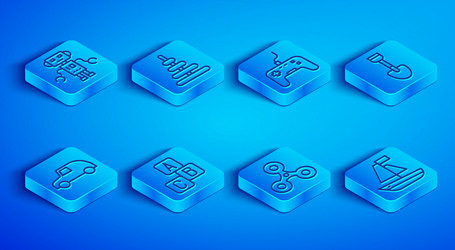 set line robot toy pyramid gamepad abc blocks vector image