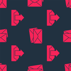 set upload inbox and envelope on seamless pattern vector image