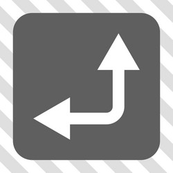 Bifurcation arrow left up rounded square button vector