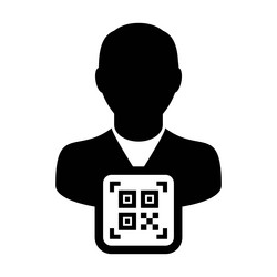 Digital id icon avatar with qr code for biometric vector