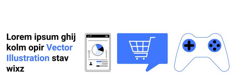 e-commerce mobile analytics and gaming controller vector image